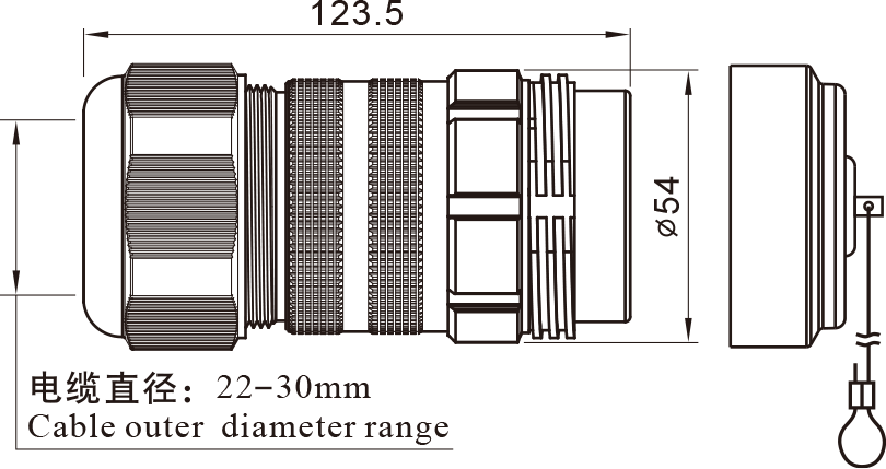 Розетка на кабель WL52K19TIIY Weipu